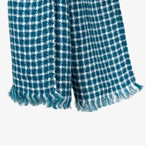 ULTRA Schal blau 9 ULTRA ocean blue linen shawl with lose fringes