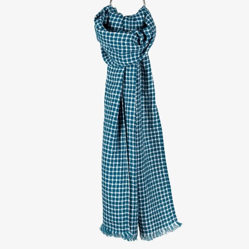 ULTRA ocean blue linen shawl