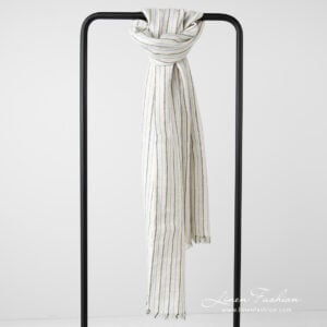 striped linen shawl.