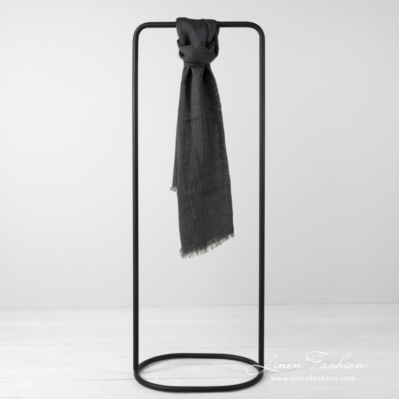 linen shawl grey checks, transparent.