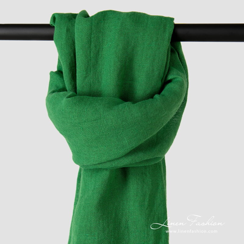 Linen cotton green shawl, gauze.