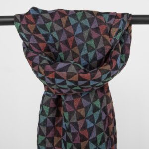 MOLI Schal mehrfarbig 5 Multicolour linen shawl geometric pattern