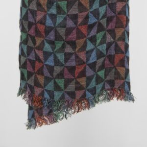 MOLI Schal mehrfarbig 6 Multicolour linen shawl with fringe on ends