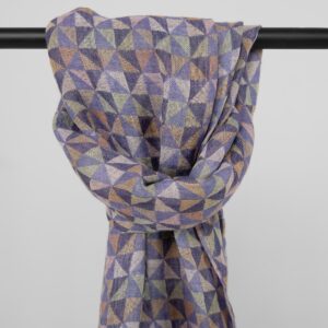 Violet linen shawl geometric pattern