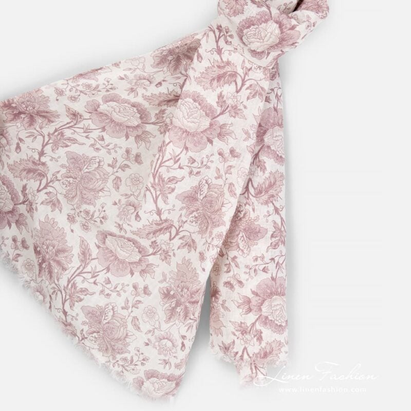 Linen shawl, rosy.