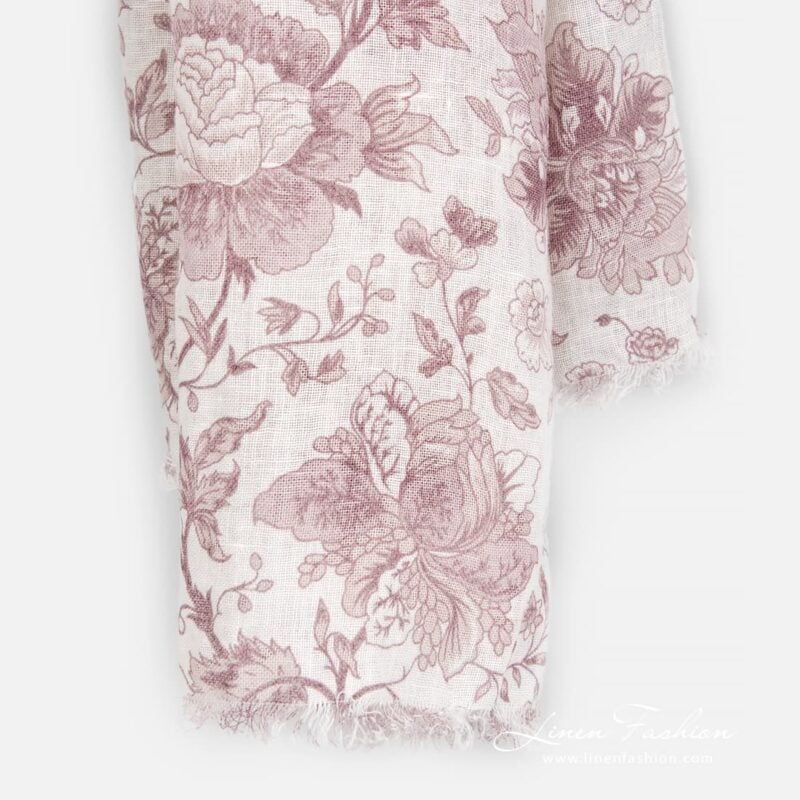 Rosy 100% linen shawl.