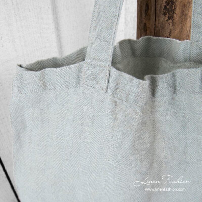 100% linen tote bag with comfortable length handles