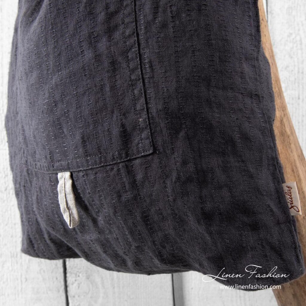 SAGA Tasche dunkelgrau 3 Dark grey colored linen tote bag, saga.