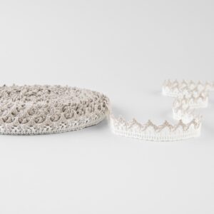 Leinenspitze naturgrau-weiß Nr. 91 3 Linen lace white and natural No. 91