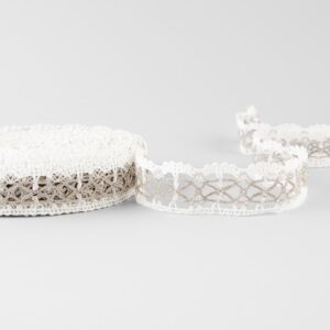 Leinenspitze naturgrau-weiß Nr. 98 3 Linen lace white and natural No. 98