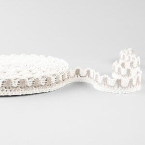 Leinenspitze naturgrau-weiß Nr. 89 3 Linen lace white and natural No. 89