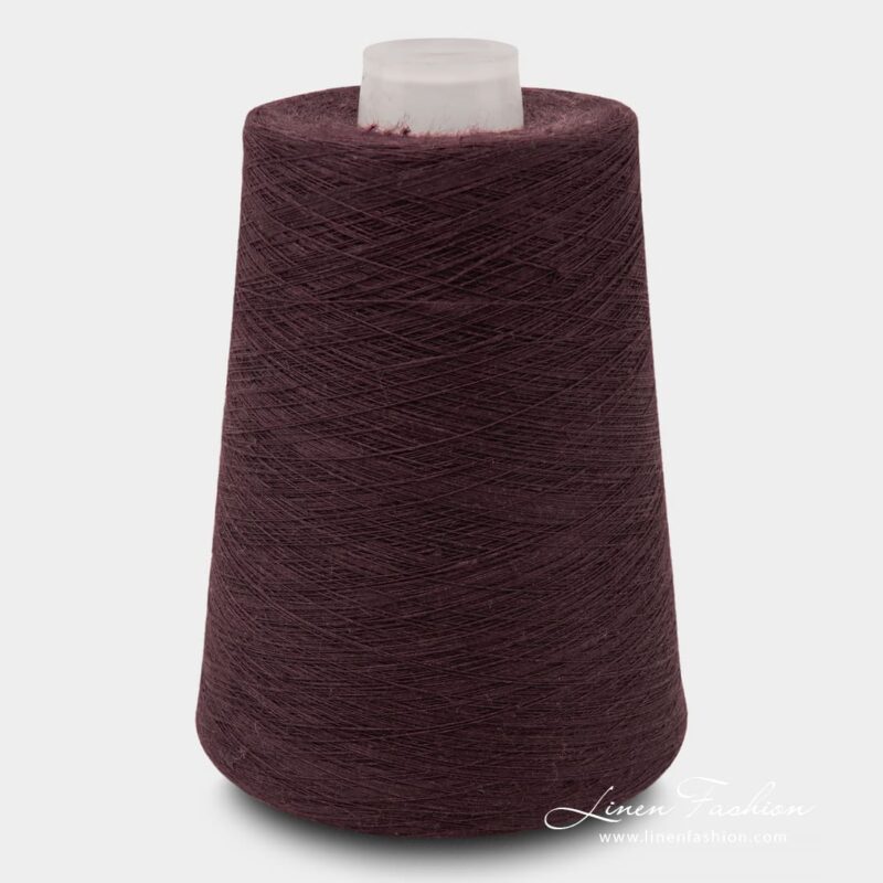 Linen Yarns In Aubergine Color 3(11)