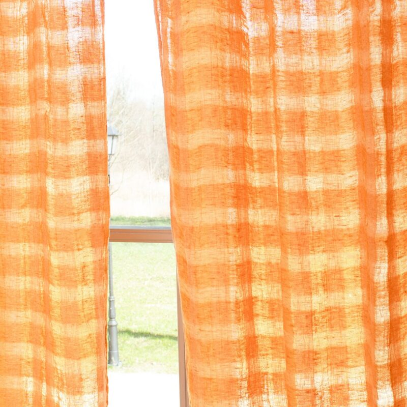 KORI Curtain orange, pure linen