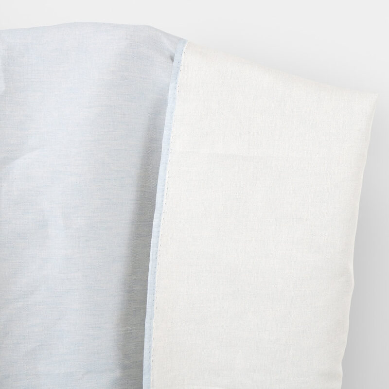 Linen fabric double-sided white and blue