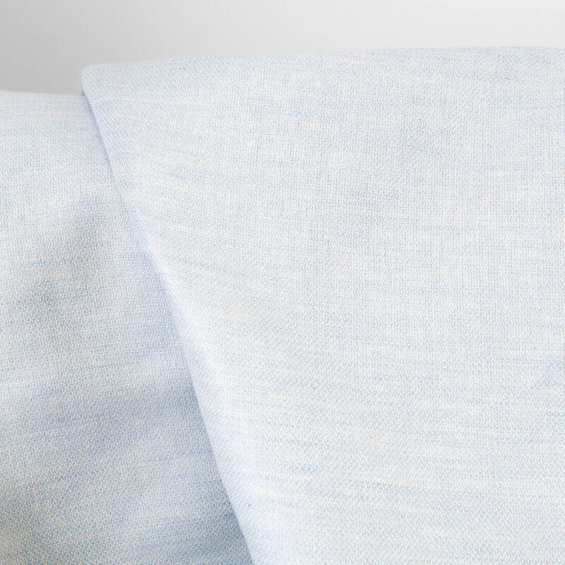 Linen fabric double-sided white and blue, blue side