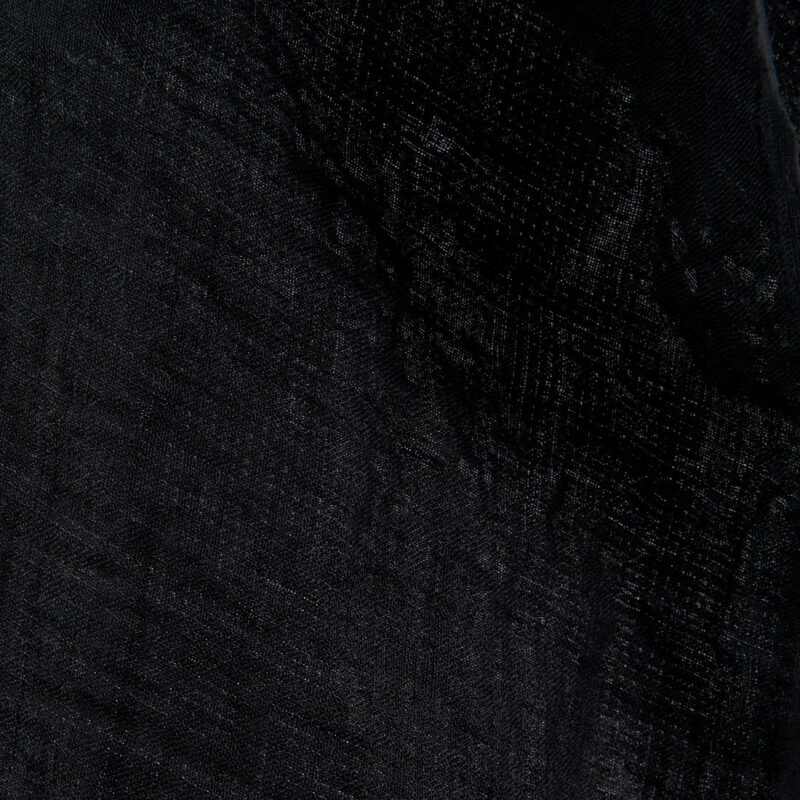Linen fabric black double-layer, washed, true black