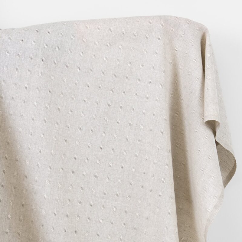 Leinen-Baumwollstoff beige mit durchbrochenem Muster