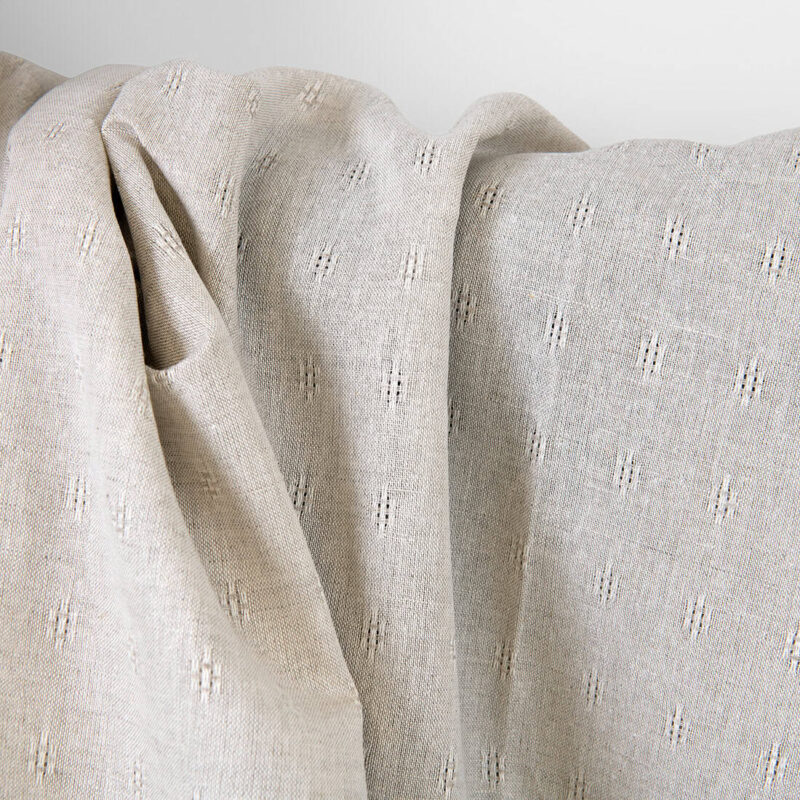 Leinen-Baumwollstoff beige mit durchbrochenem Muster – Bild 2
