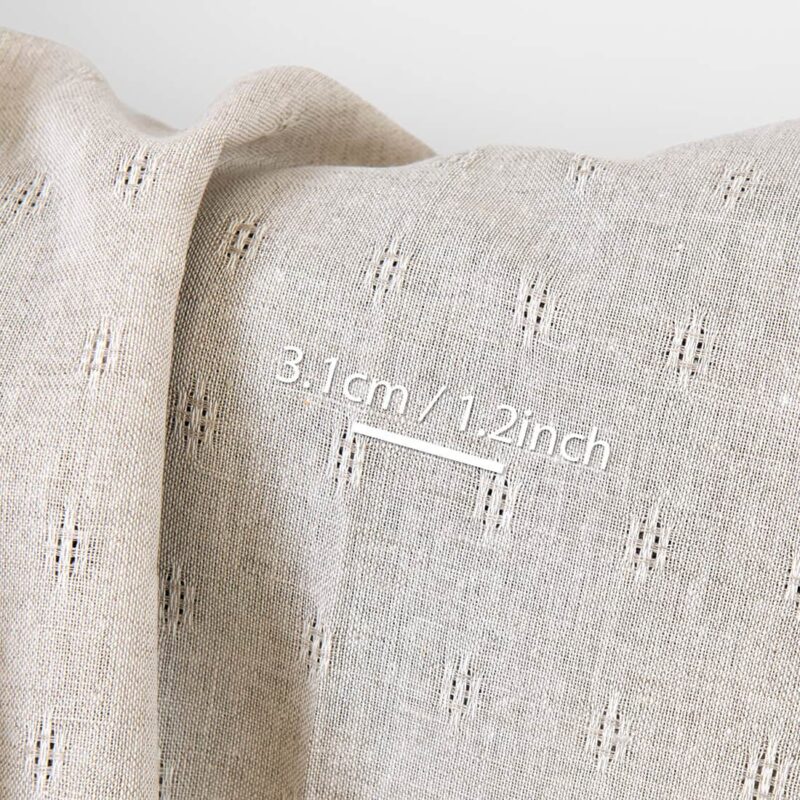 Leinen-Baumwollstoff beige mit durchbrochenem Muster – Bild 3