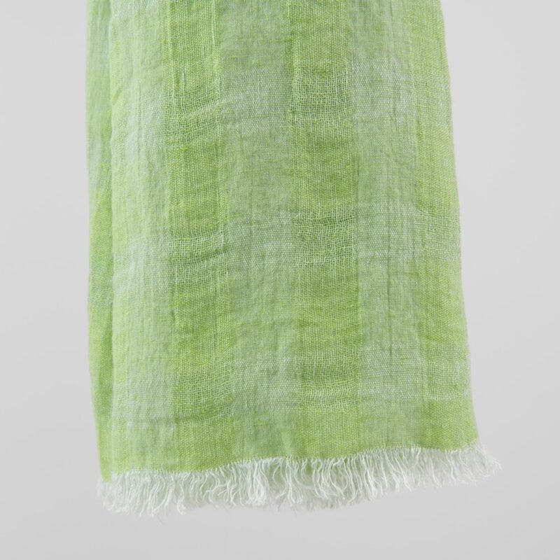 Washed linen green shawl, lightweight
