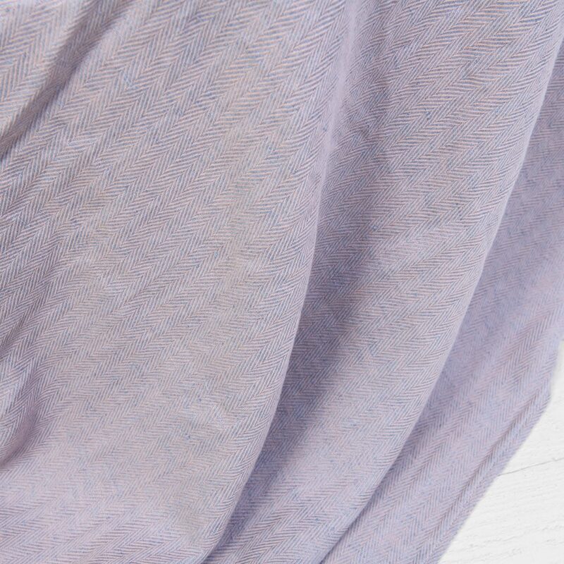 Linen cotton blanket blue-pink, washed