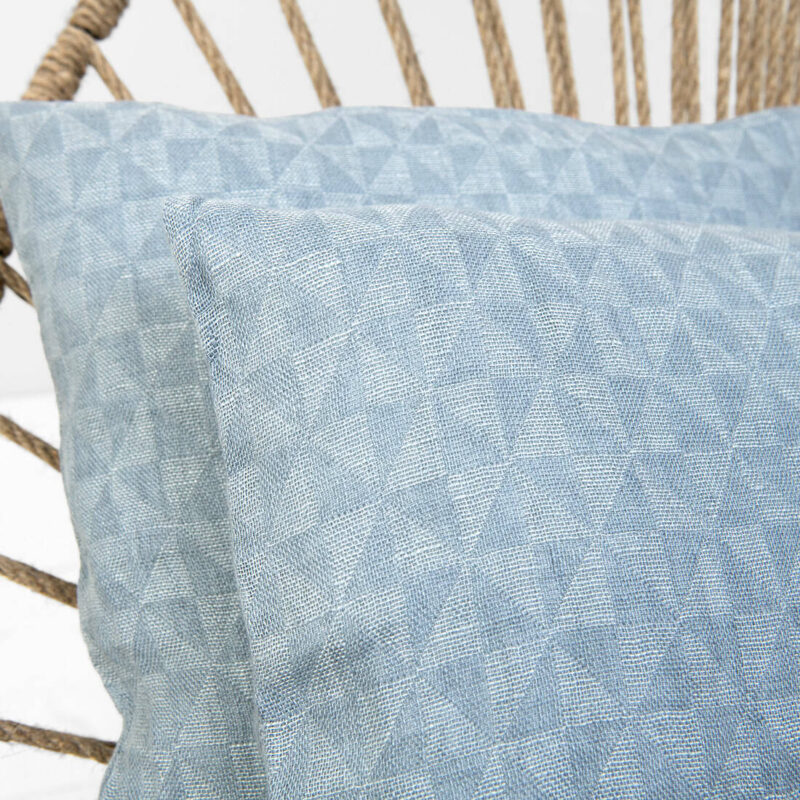 Linen blue-grey cushion cover, with zipper