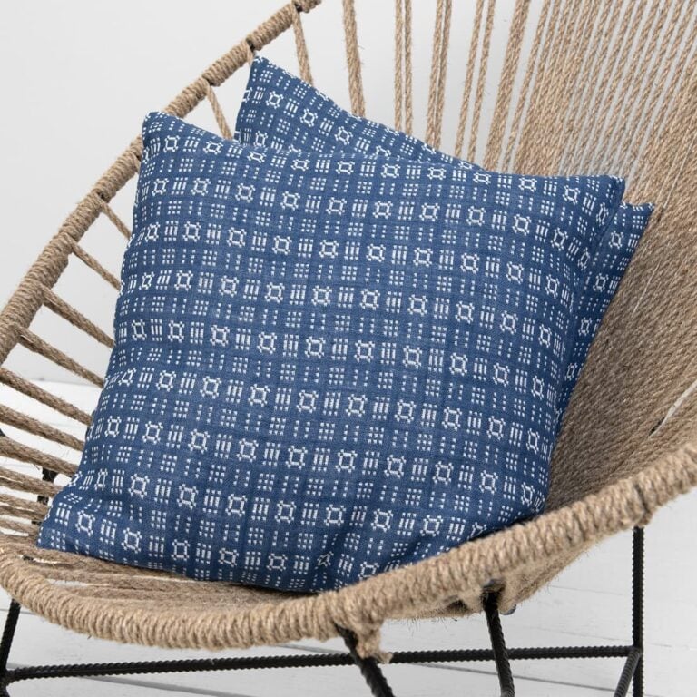 Linen cotton blue cushion cover