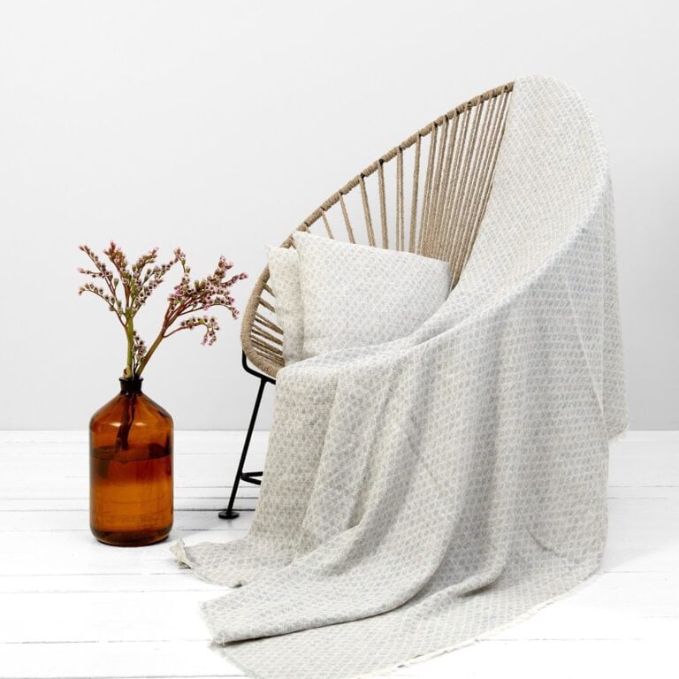 Beige-grey linen blanket