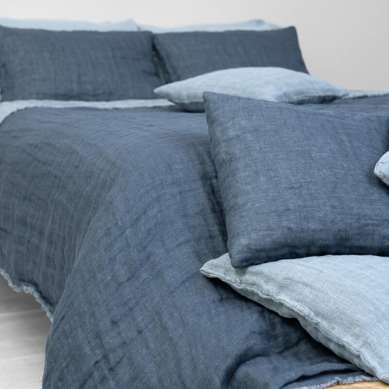 Grey linen bedspread, large sizes