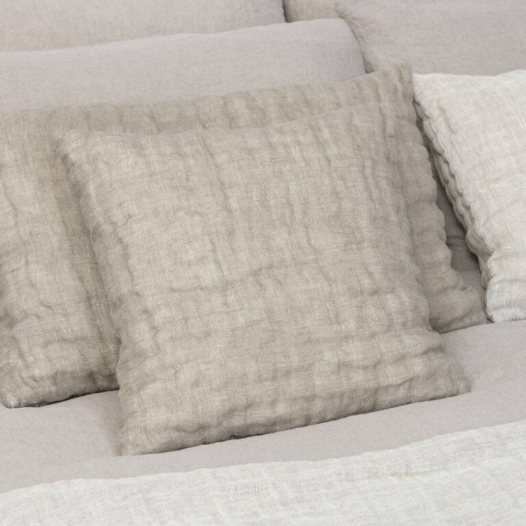 Linen cushion cover grey-brown