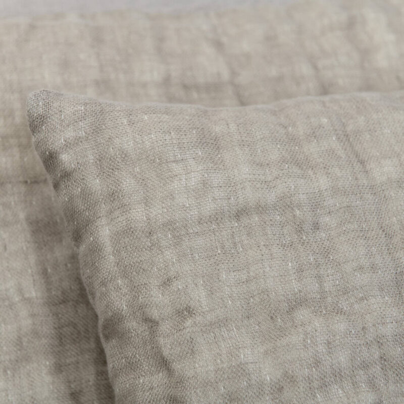 Linen cushion cover grey-brown