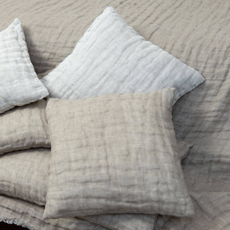 Linen cushion cover grey-brown