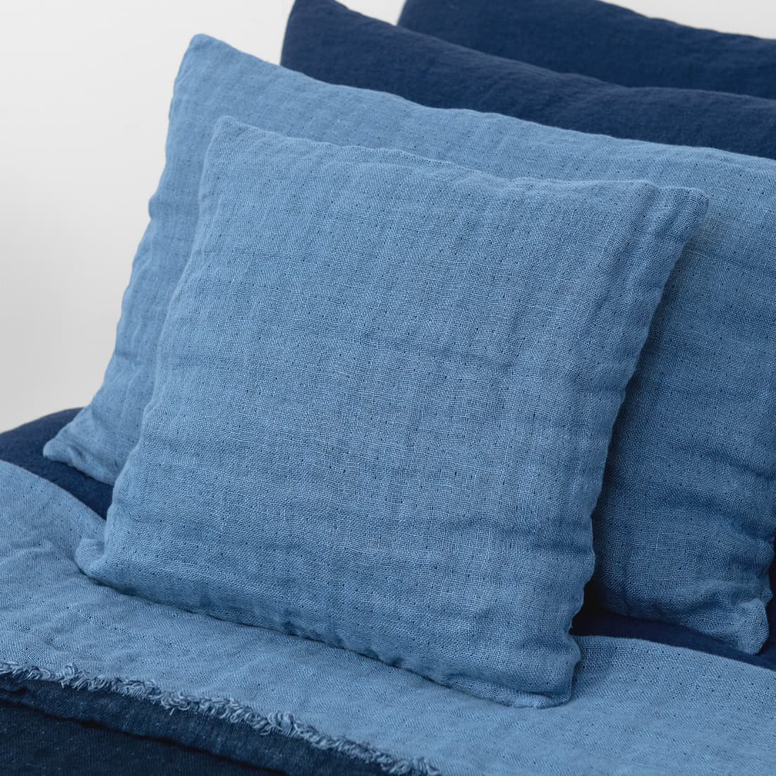 Linen cushion cover grey-blue