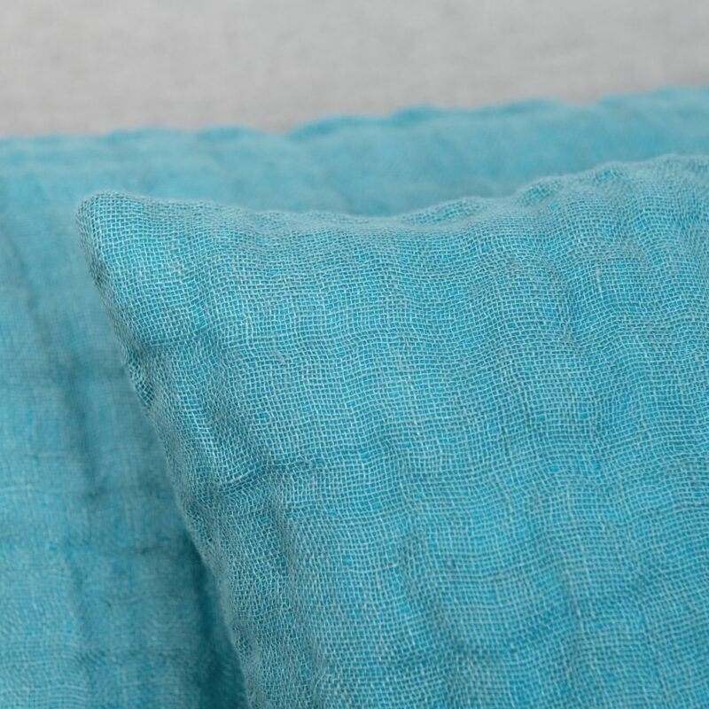 Linen cushion cover green-blue