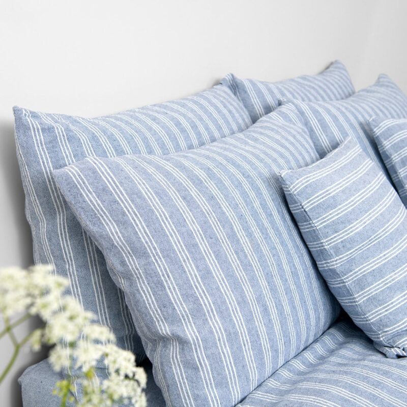 CRUISE linen cotton Bed linen blue, matching pillows