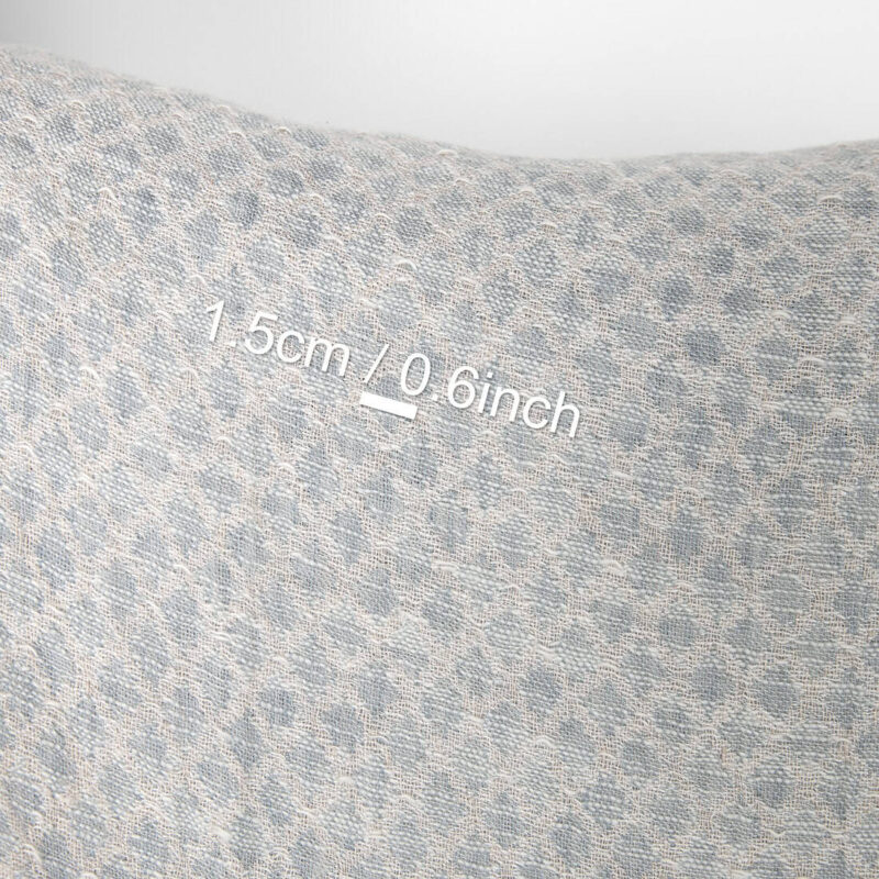 Washed linen cotton fabric in grey-beige diamonds, double-layer