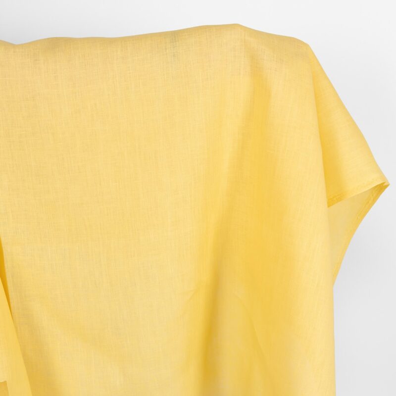 Linen fabric in banana cream colour