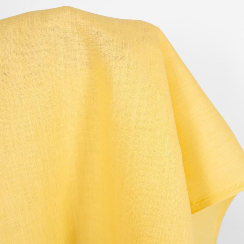 Linen fabric in banana cream colour product photo