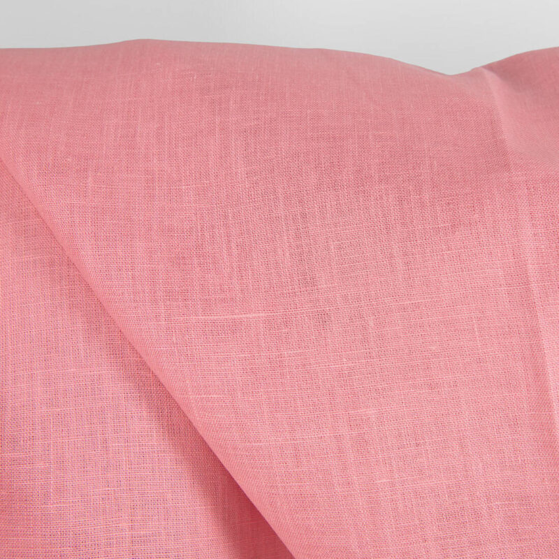 Linen fabric bright pink, plain weave