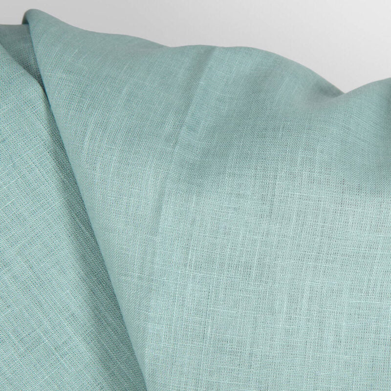 Linen fabric in jadeite colour close up detail