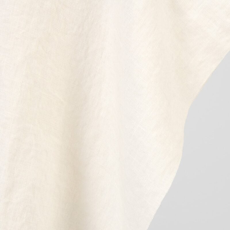 Linen fabric plain vanilla, washed, 145cm width