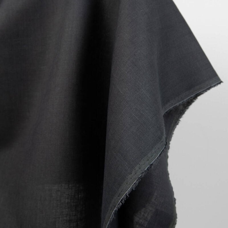 dark grey linen fabric, solid