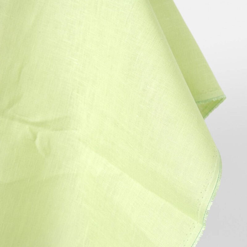Linen fabric pale green, plain weave