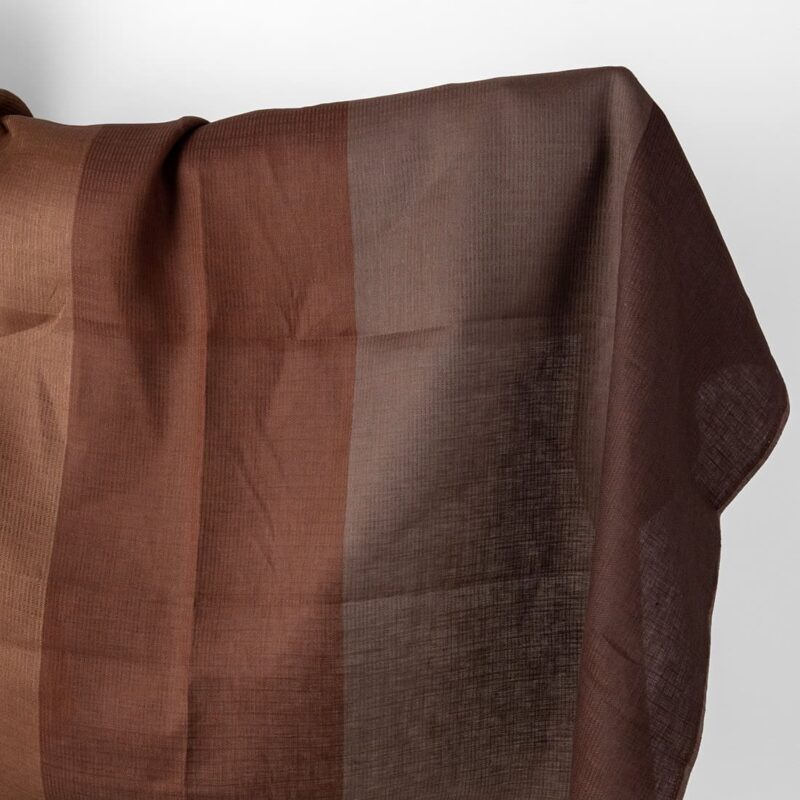 Linen fabric brown striped twill