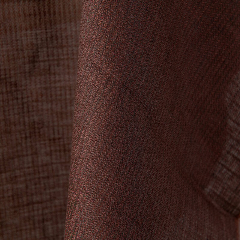 Linen fabric brown striped twill