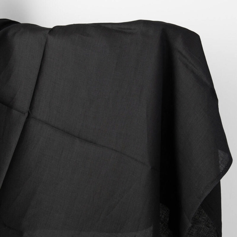 Linen fabric plain black