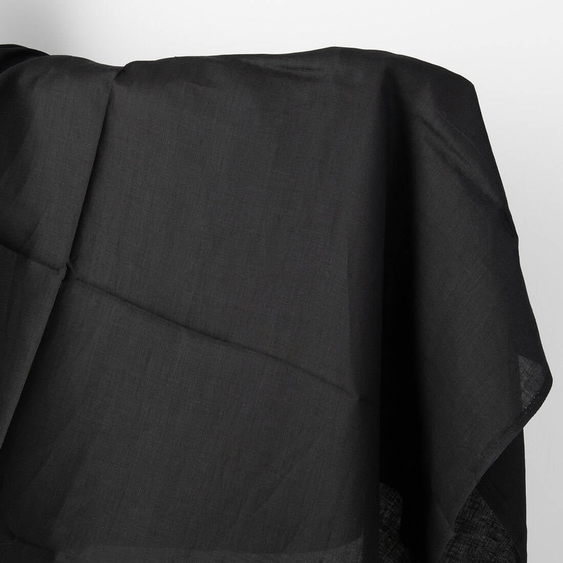 Linen fabric plain black