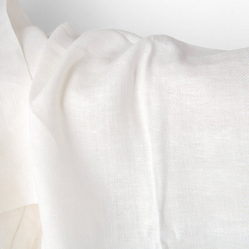 Linen fabric off-white small diamonds, 150cm width
