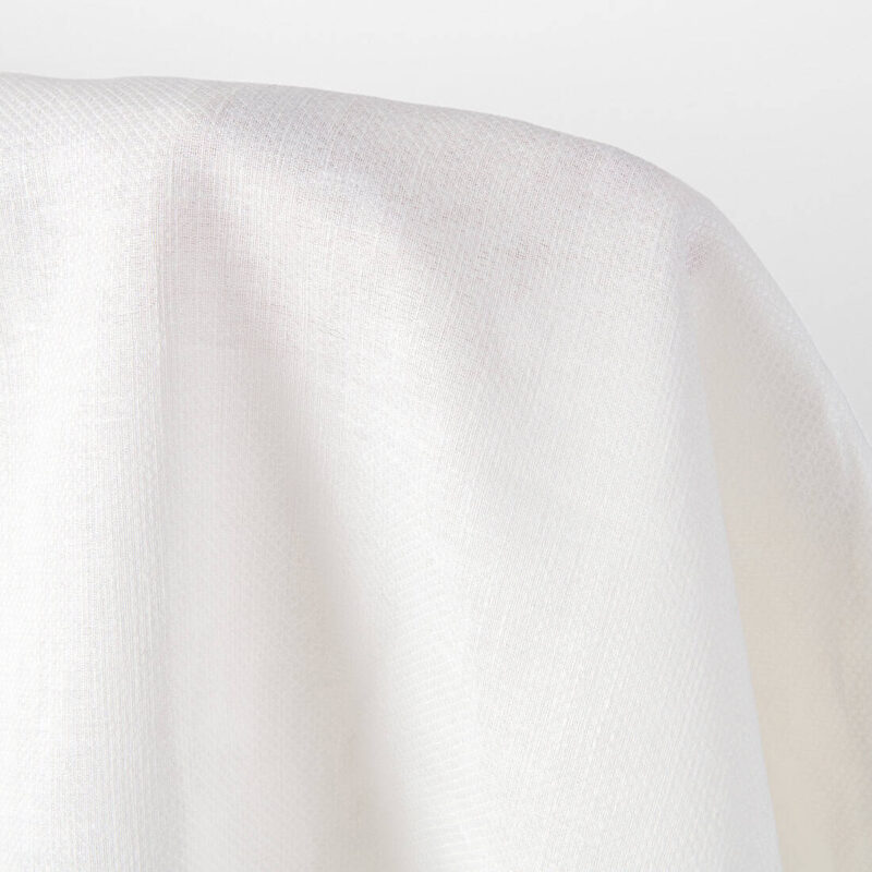 Linen fabric off-white small diamonds, dobby