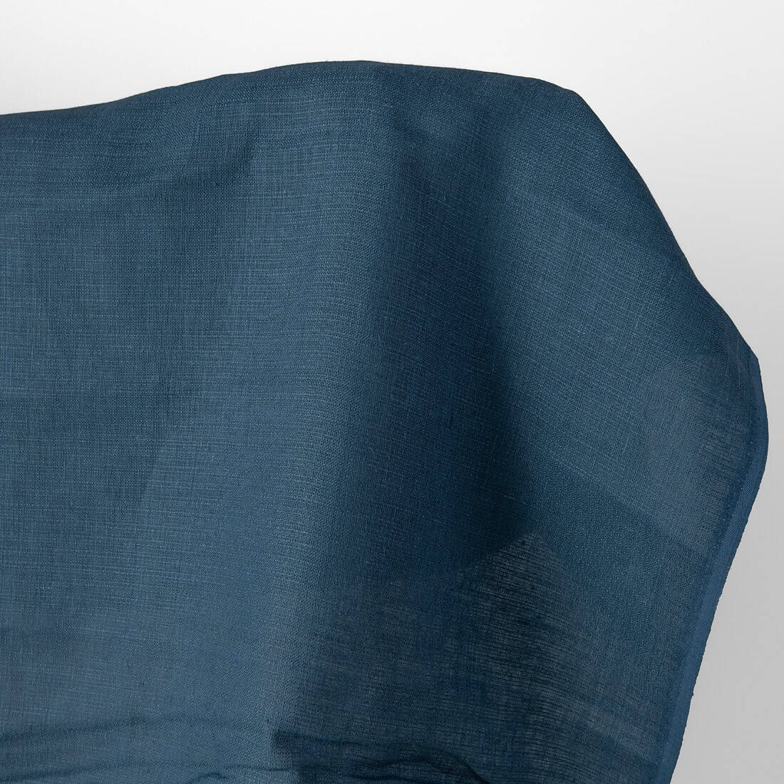 Linen fabric dark greenish-blue tweed